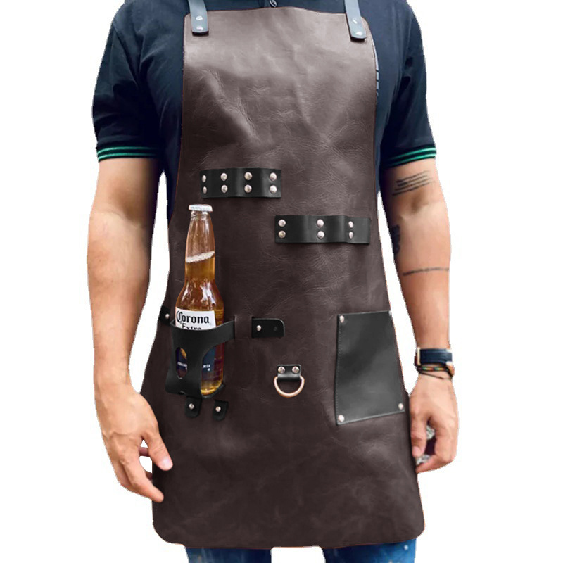 Leatherwork Apron - Tablier en cuir PU pour extérieur,