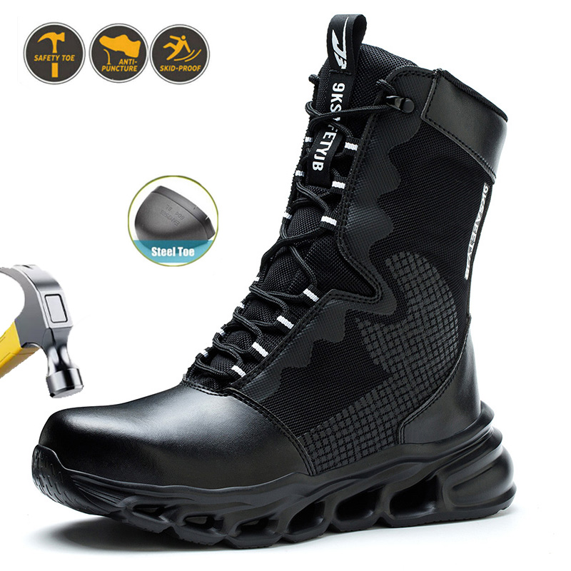 Leatherwork Training - Bottes de travail indestructibles pour hommes,