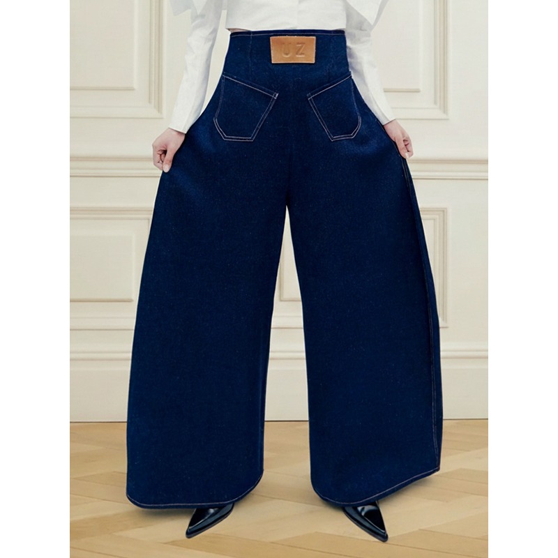 Leather Work Jeans - Tirim Vintage bleu jean femme 2026