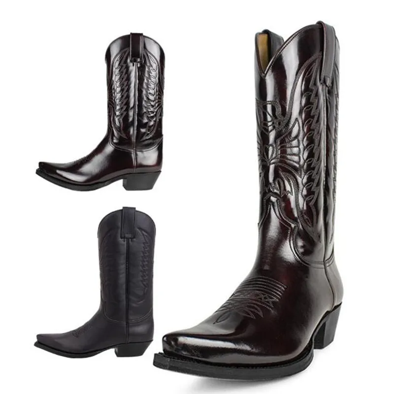 Leather Work Women Shoes - Cowboy hommes femmes pays Vintage chevalier