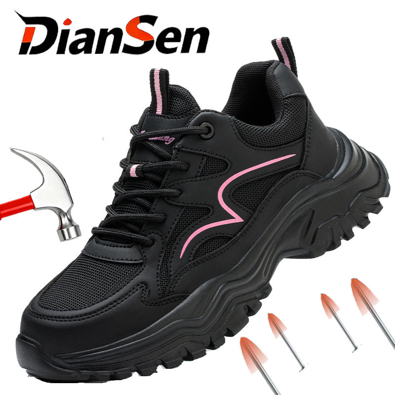 Leather Work Women Shoes - Chaussures de sécurité confortables, anti-perforation, anti-écrasement,