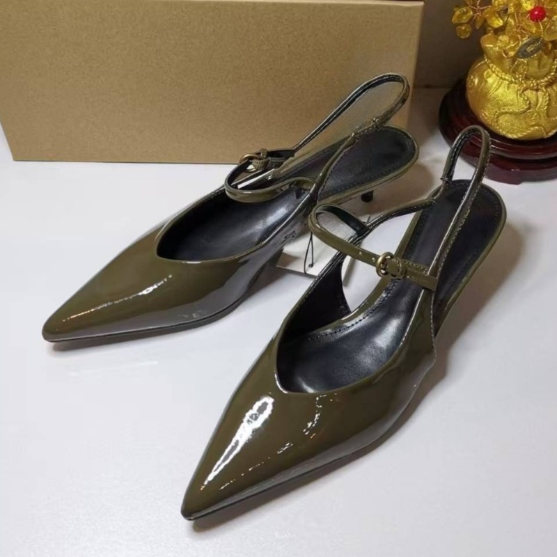 Leather Work Women Shoes - Escarpins en cuir verni élégants pour