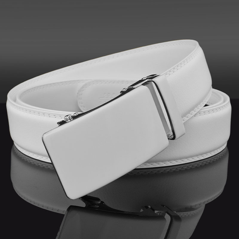 Ceinture blanche à boucle auto - Leather Work Jeans avis et prix