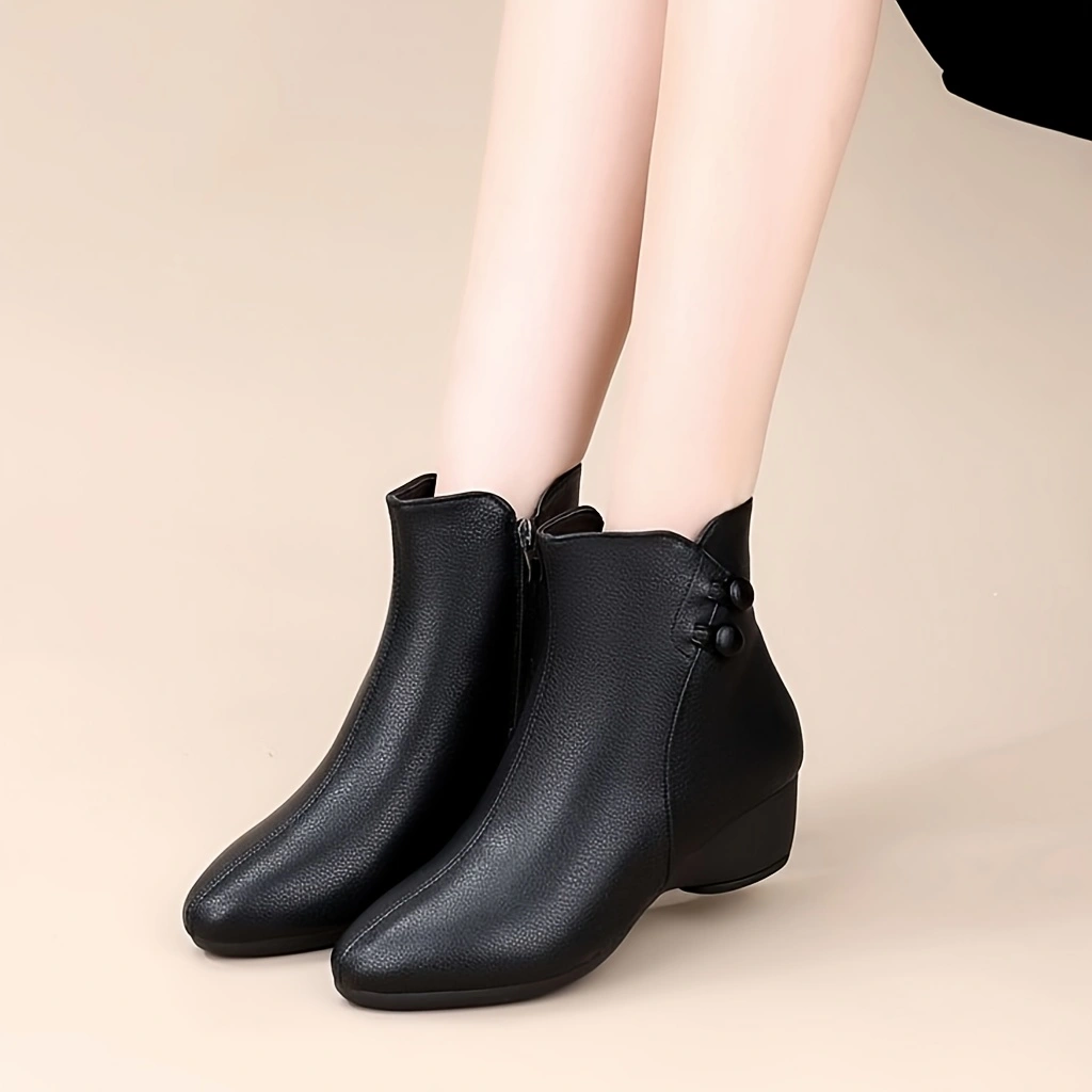 Bottines à Talon Compensé Moye - Leather Work Women Shoes avis et prix