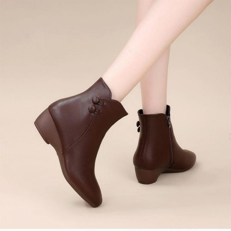 Bottines à Talon Compensé Moye - Leather Work Women Shoes avis et prix