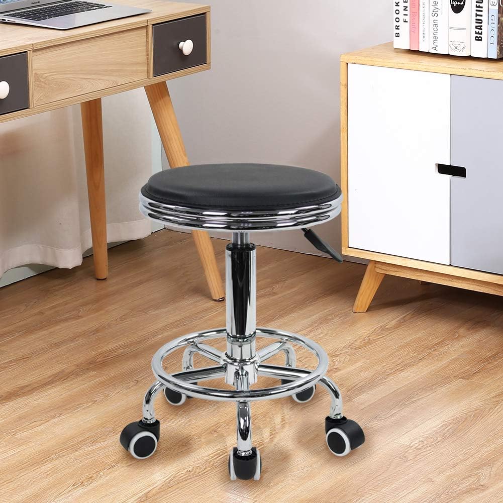 Tabouret roulant rond avec rep - Leatherwork Tattoo avis et prix