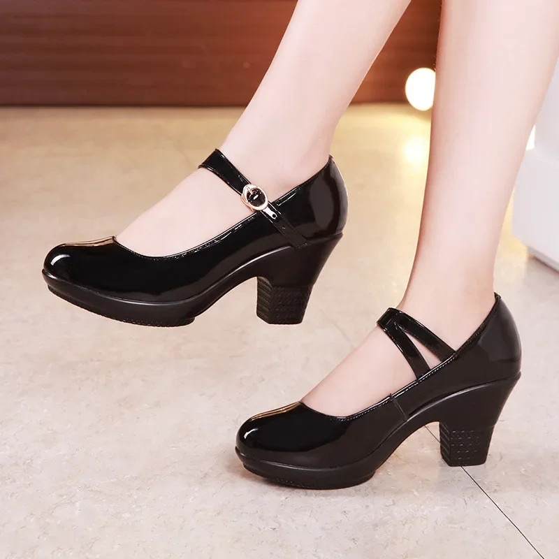 Escarpins Mary Jane à talon bl - Leather Work Women Shoes avis et prix
